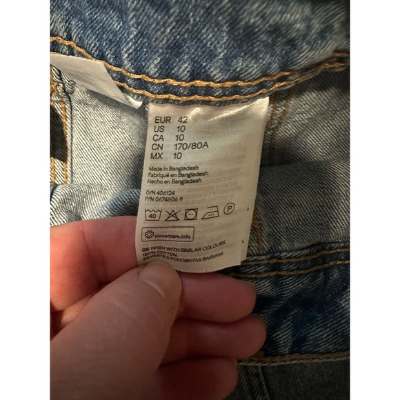 DIVIDED by H&M Mini A Line Denim Skirt Women's Size 10 Buttons Blue Medium Wash - Picture 7 of 7